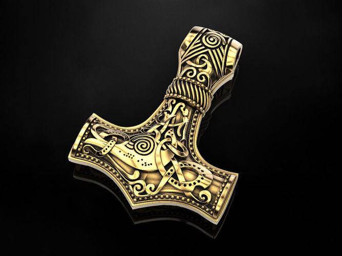 Hammer Men's Pendant - 14k Solid Gold| GOLDZENN